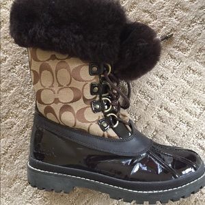 Coach Faux Fur Winter Boots